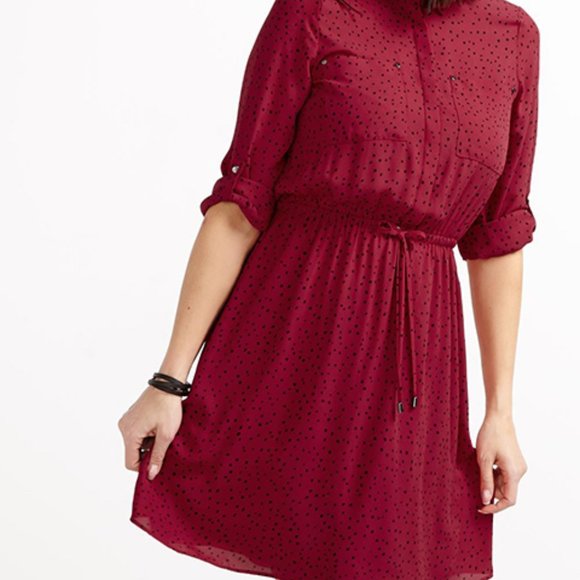 Reitmans Red Polkadot Dress - Picture 1 of 7